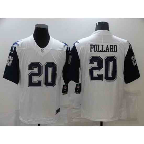 Men Dallas Cowboys #20 Tony Pollard 2021 White Thanksgiving Limited Stitched Jersey->dallas cowboys->NFL Jersey