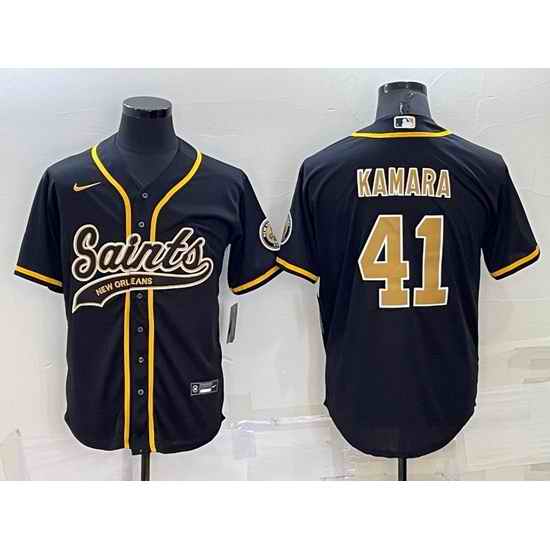 Men New Orleans Saints #41 Alvin Kamara Black Stitched MLB Cool Base Nike Baseball Jersey->new orleans saints->NFL Jersey