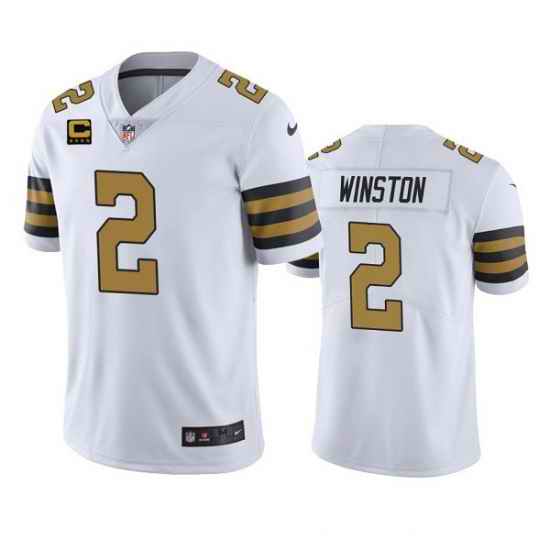 Men New Orleans Saints 2022 #2 Jameis Winston White With 4-star C Patch Color Rush Limited Stitched Jersey->minnesota vikings->NFL Jersey