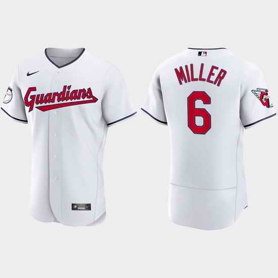 Men Cleveland Guardians #6 Owen Miller White Flex Base Stitched Jerse->boston red sox->MLB Jersey