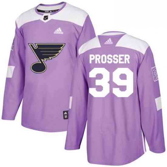 Mens Adidas St Louis Blues #39 Nate Prosser Authentic Purple Fights Cancer Practice NHL Jersey->st.louis blues->NHL Jersey