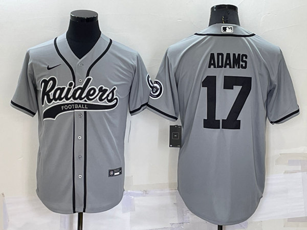Men's Las Vegas Raiders #17 Davante Adams Grey Cool Base Stitched Baseball Jersey->las vegas raiders->NFL Jersey
