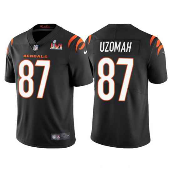 Men Cincinnati Bengals #87 C J  Uzomah 2022 Black Super Bowl LVI Vapor Limited Stitched Jersey