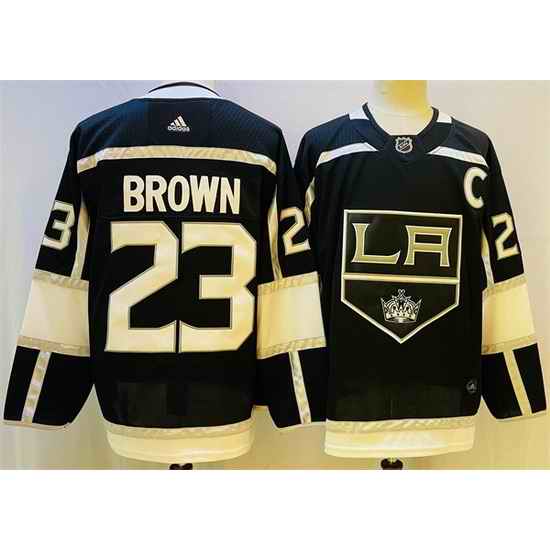 Men Los Angeles Kings #23 Dustin Brown Black Stitched Jersey->los angeles kings->NHL Jersey