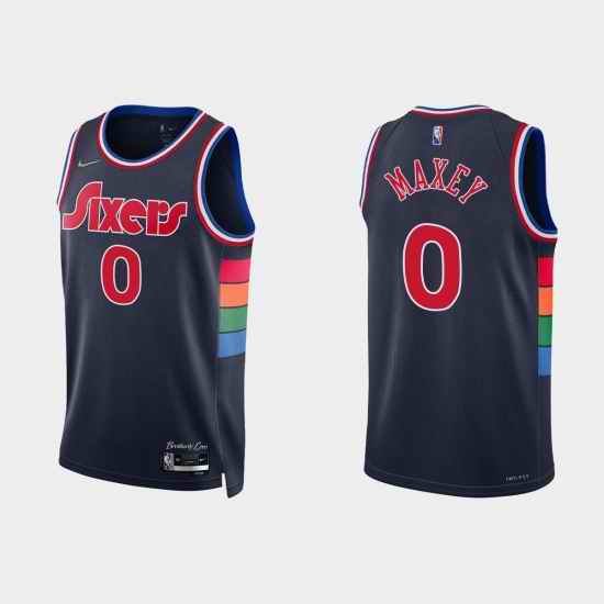 Men's Philadelphia 76ers Sixers #0 Tyrese Maxey City Edition Jersey->indiana pacers->NBA Jersey