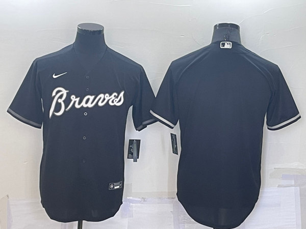 Men's Atlanta Braves Blank Black Cool Base Stitched Baseball Jersey->atlanta braves->MLB Jersey