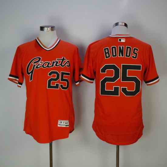 Men's 2018 San Francisco Giants #25 Barry Bonds Stitched Orange MLB Jersey->san francisco giants->MLB Jersey