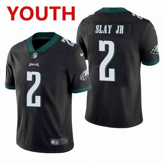 youth philadelphia eagles #2 darius slay jr  black vapor limited Nike jersey->youth nfl jersey->Youth Jersey