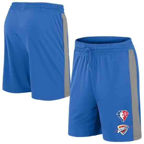 Men Oklahoma City Thunder Blue Shorts->nba shorts->NBA Jersey