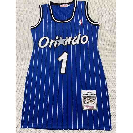 Women Orlando Magic #1 Penny Hardaway Blue Dress Stitched Jersey Blue->nba women dress jersey->NBA Jersey