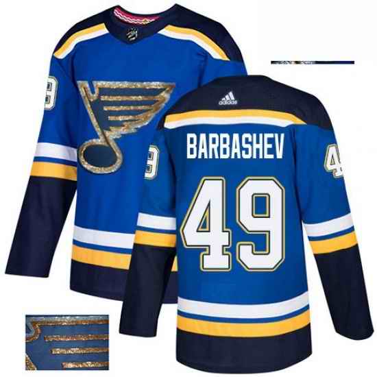 Mens Adidas St Louis Blues #49 Ivan Barbashev Authentic Royal Blue Fashion Gold NHL Jersey->st.louis blues->NHL Jersey