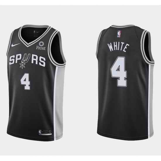 Men San Antonio Spurs #4 Derrick White Icon Edition Black Icon Edition Stitched Jersey->san antonio spurs->NBA Jersey