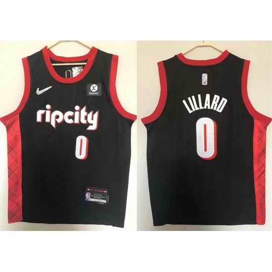 Men Nike Portland Trail Portland Blazers Damian Lillard #0 75th Anniversary NBA Stitched Jersey->los angeles lakers->NBA Jersey