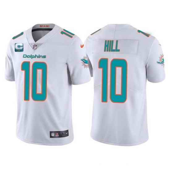 Men Miami Dolphins 2022 #10 Tyreek Hill White With 2-star C Patch Vapor Untouchable Limited Stitched Football Jersey->miami dolphins->NFL Jersey