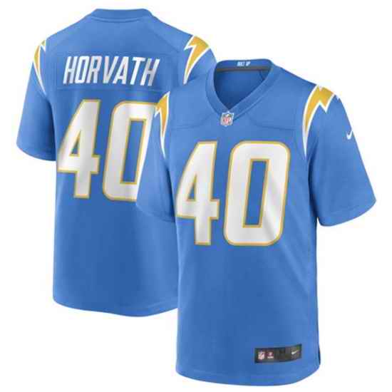 Men's Los Angeles Chargers #40 Zander Horvath 2022 Blue Stitched Football Game Jersey->kansas city chiefs->NFL Jersey