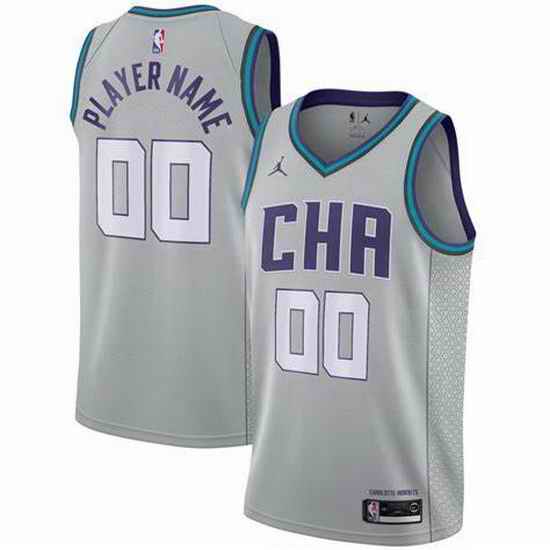 Men Women Youth Toddler Charlotte Hornets Custom Gray Nike NBA Stitched Jersey->customized nba jersey->Custom Jersey