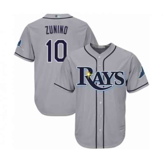 Youth Tampa Bay Rays #10 Mike Zunino Authentic Grey Road Cool Base Baseball Player Jersey->youth mlb jersey->Youth Jersey
