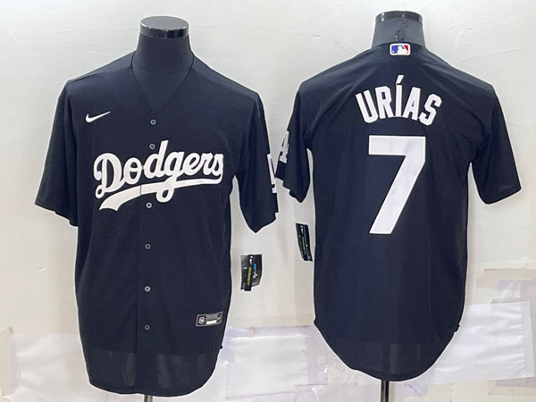 Men's Los Angeles Dodgers #7 Julio Urias Black Cool Base Stitched Jersey->los angeles dodgers->MLB Jersey