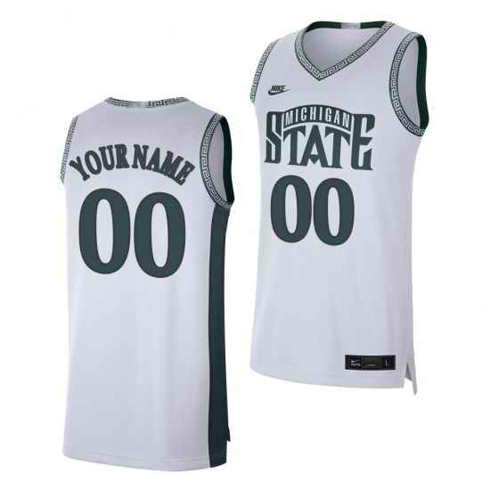 Michigan State Spartans Custom White Retro Limited Men'S Jersey->->Custom Jersey