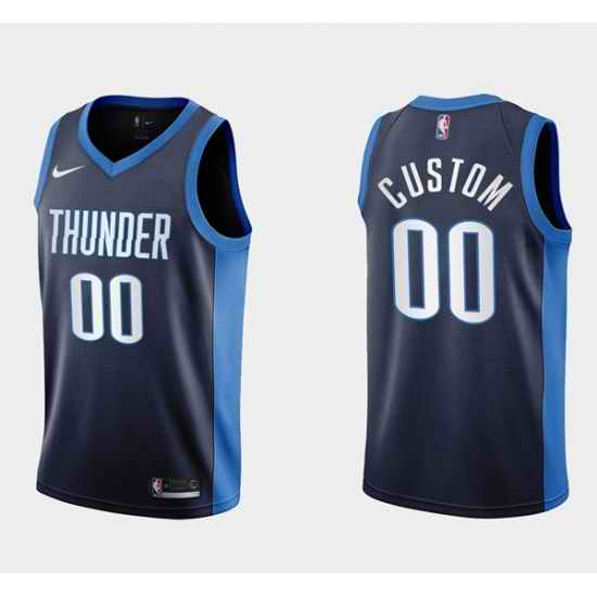 Men Women Youth Toddler Oklahoma City Thunder Active Player Custom Navy Stitched Basketball Jersey->customized nba jersey->Custom Jersey