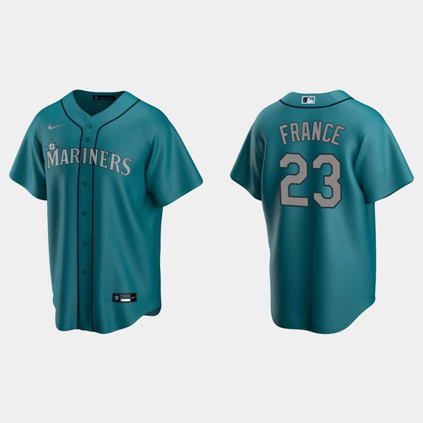 Men's Seattle Mariners #23 Ty France Aqua Cool Base Stitched jersey->seattle mariners->MLB Jersey