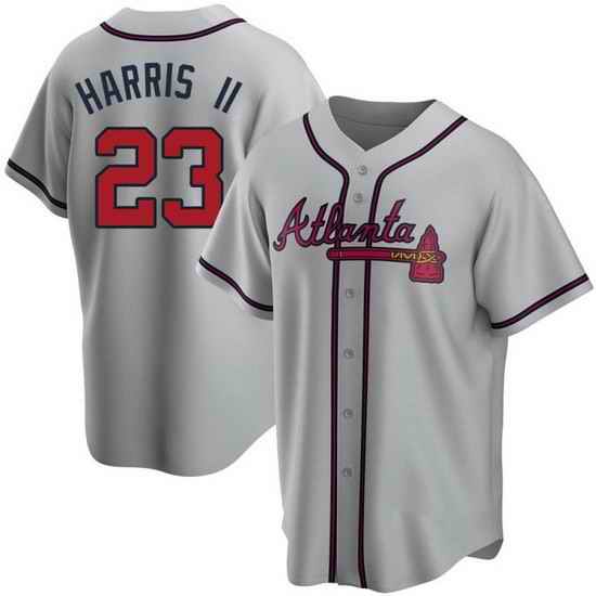 Men's Replica Michael Harris II Atlanta Braves Gray Road Jersey->atlanta braves->MLB Jersey