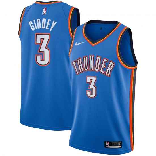 Men's Oklahoma City Thunder Josh Giddey #3 Blue Dri-FIT Swingman Jersey->milwaukee bucks->NBA Jersey