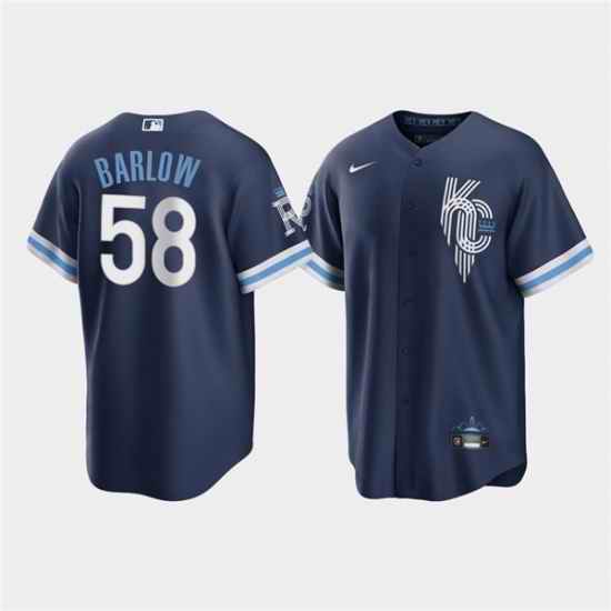 Men Kansas City Royals #58 Scott Barlow 2022 Navy City Connect Cool Base Stitched jersey->kansas city royals->MLB Jersey