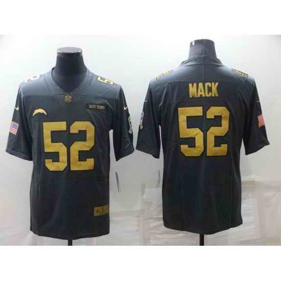 Men Los Angeles Chargers #52 Khalil Mack Grey Gold Salute To Service Limited Stitched jersey->los angeles chargers->NFL Jersey