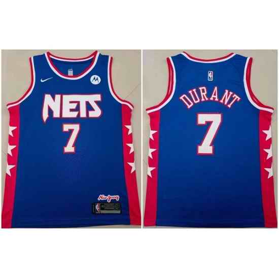 Men Brooklyn Nets #7 Kevin Durant Blue Stitched Basketball Jersey->boston celtics->NBA Jersey