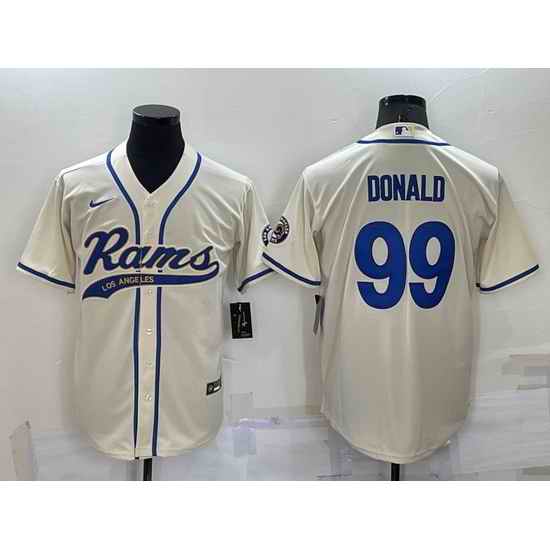 Men Los Angeles Rams #99 Aaron Donald Bone Cool Base Stitched Baseball Jersey->los angeles rams->NFL Jersey