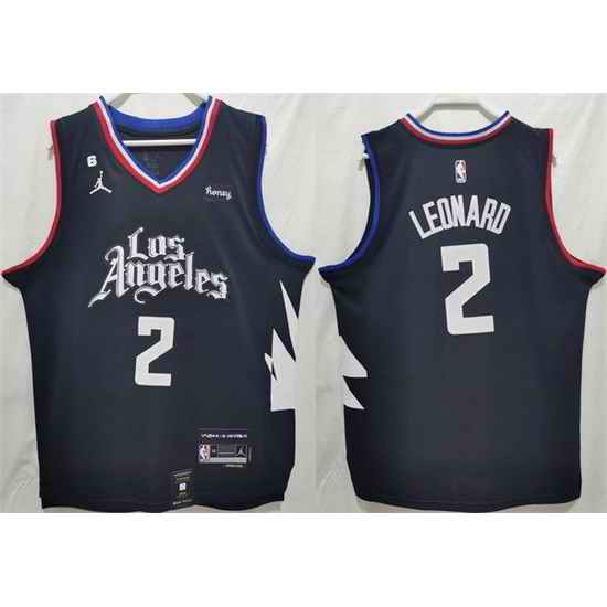 Men Los Angeles Clippers #2 Kawhi Leonard Black Stitched Jersey->los angeles clippers->NBA Jersey