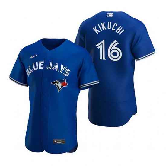 Men Toronto Blue Jays #16 Yusei Kikuchi Royal Flex Base Stitched Baseball jersey->toronto blue jays->MLB Jersey
