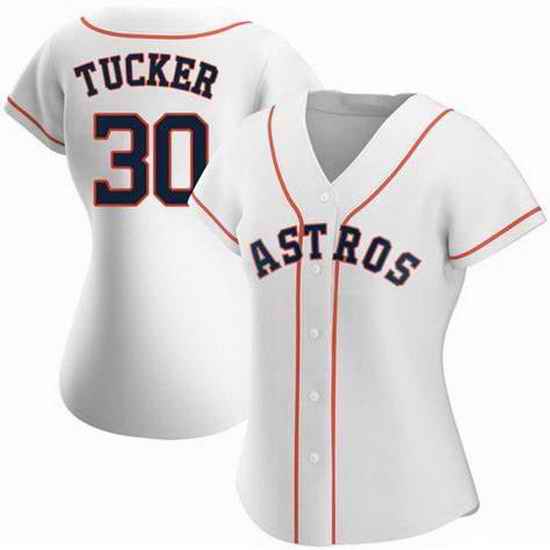 Women Houston Astros Kyle Tucker #30 White Cool Base Stitched Jersey->women mlb jersey->Women Jersey