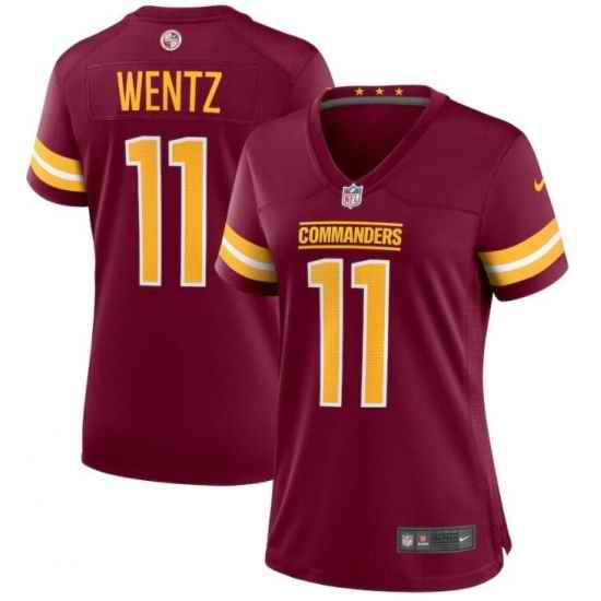 Women Washington Commanders #11 Carson Wentz Red Burgundy Stitched Limited Jersey->youth nfl jersey->Youth Jersey