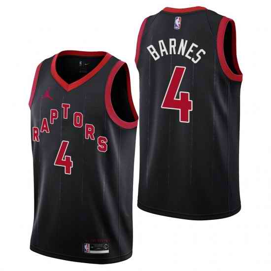 Men's Toronto Raptors #4 Scottie Barnes Statement Edition Black Jersey->toronto raptors->NBA Jersey