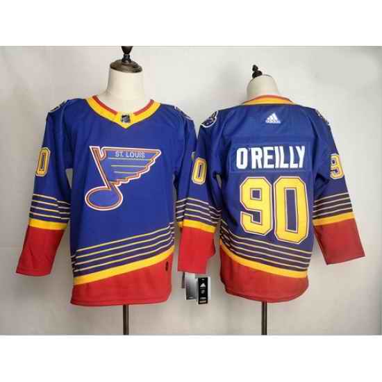 Blues #90 Ryan O 27Reilly Blue Adidas Jersey->st.louis blues->NHL Jersey
