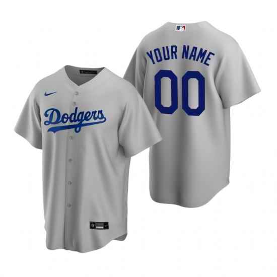 Men Women Youth Toddler Los Angeles Dodgers Gray Custom Royal Cool Base Stitched Jersey->customized nba jersey->Custom Jersey