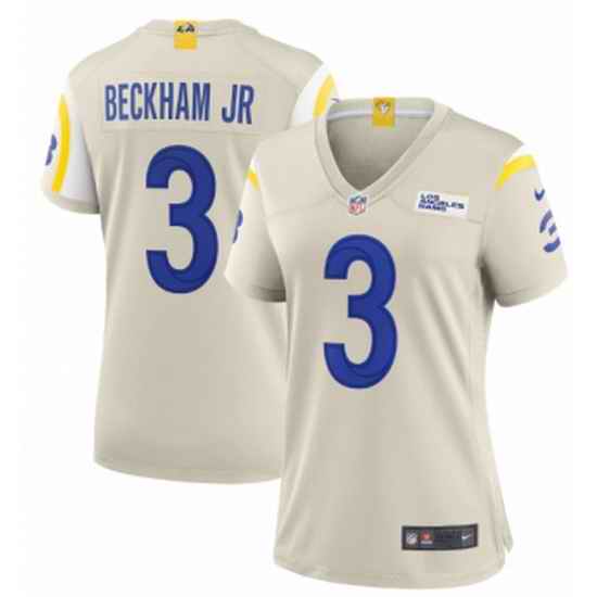 Women's Los Angeles Rams #3 Odell Beckham Jr. Bone Vapor Untouchable Limited Stitched Jersey->women nfl jersey->Women Jersey