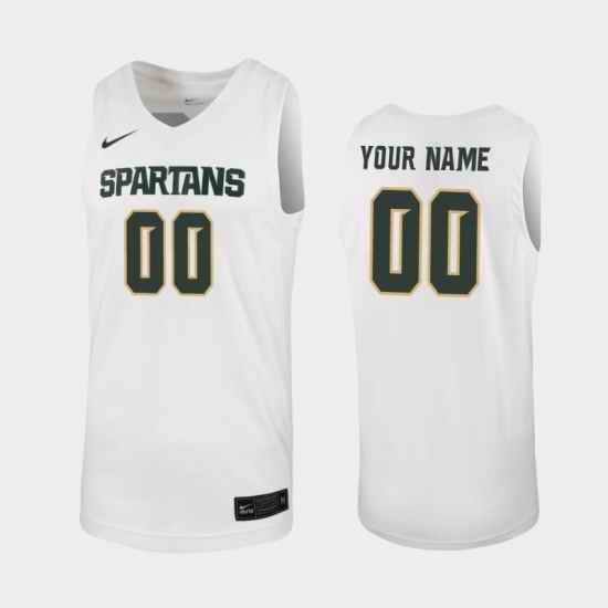 Michigan State Spartans Custom White Replica Men'S Jersey->->Custom Jersey