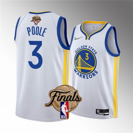 Youth Golden State Warriors #3 Jordan Poole 2022 White NBA Finals Stitched Jersey->youth nba jersey->Youth Jersey