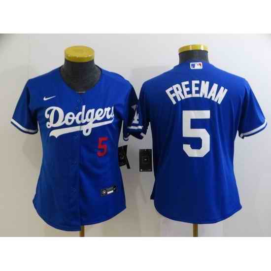 Youth Los Angeles Dodgers #5 Freddie Freeman Blue 2022 Number Cool Base Stitched Nike Jersey->youth mlb jersey->Youth Jersey