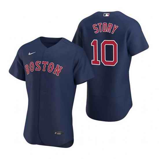 Men Boston Red Sox #10 Trevor Story Navy Flex Base Stitched Baseball jersey->boston red sox->MLB Jersey