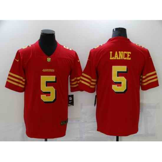Men's San Francisco 49ers #5 Trey Lance Red Gold Untouchable Limited Jersey->new england patriots->NFL Jersey