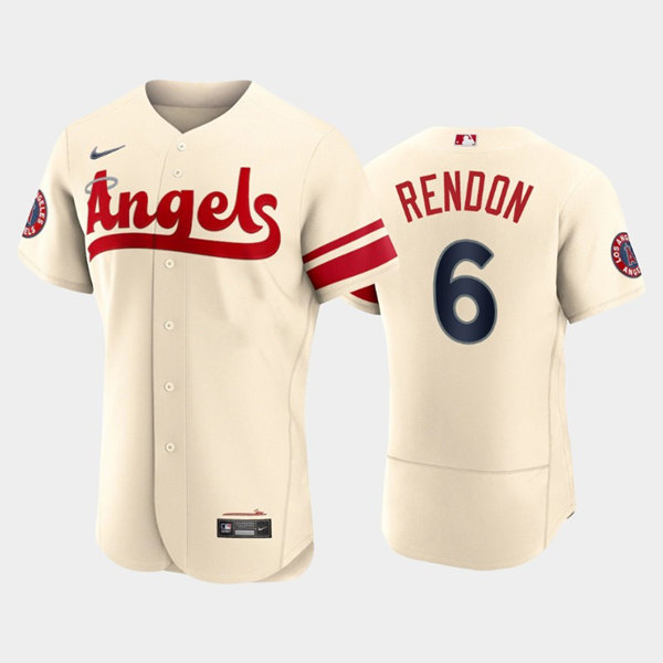 Men's Los Angeles Angels #6 Anthony Rendon 2022 Cream City Connect Flex Base Stitched Jersey->los angeles angels->MLB Jersey