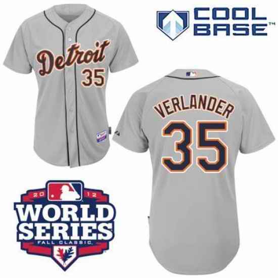 Men's Majestic #35 Justin Verlander Authentic 2012 World Series Jersey->detroit tigers->MLB Jersey