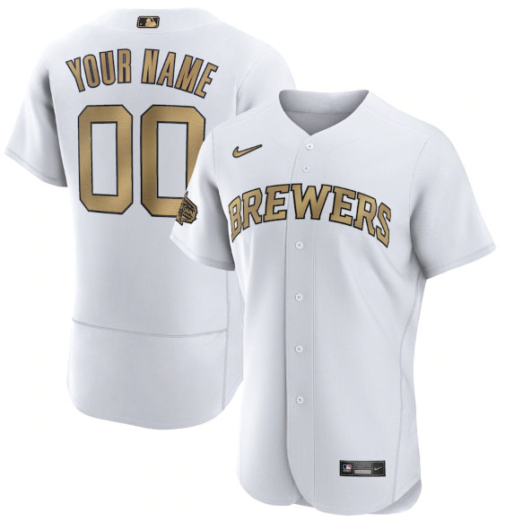 Men's Milwaukee Brewers Active Player Custom White 2022 All-Star Flex Base Stitched MLB Jersey->miami marlins->MLB Jersey