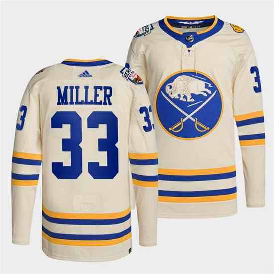 Men Buffalo Sabres #33 Colin Miller 2022 Cream Heritage Classic Stitched jersey->buffalo sabres->NHL Jersey