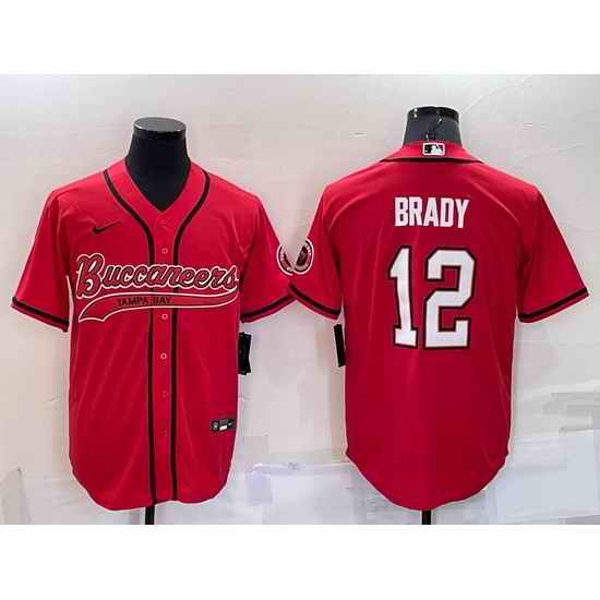 Men Tampa Bay Buccaneers #12 Tom Brady Red Cool Base Stitched Baseball Jersey->tampa bay buccaneers->NFL Jersey