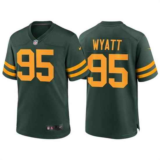 Men Green Bay Packers #95 Devonte Wyatt Green Stitched Football Jerseyy->houston texans->NFL Jersey